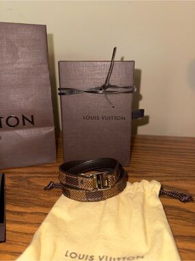 Louis Vuitton Brown Damier Ebene Wrap Bracelet (Snap It Bracelet)